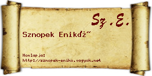 Sznopek Enikő névjegykártya